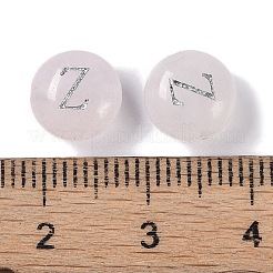 天然石ローズクォーツビーズ  レター  文字Z  8.5~9x5~5.5mm  穴：1.2mm&nbsp;G-L524-20Z-01