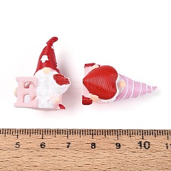 クリスマスミニレジンシミュレーション  愛という言葉を持つノーム  小道具の装飾を装ったドールハウスアクセサリー用  ミックスカラー  28~30x15.5~23x14.5~20mm&nbsp;RESI-T061-14M