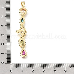 Brass Micro Pave Colorful Cubic Zirconia Big Pendants&nbsp;KK-E802-18G-A
