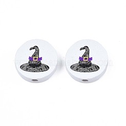 Halloween Printed Natural Wood Beads&nbsp;WOOD-T021-84