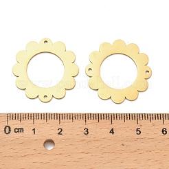 ステンレスペンダント201個  レーザー切断  花のチャーム  ゴールドカラー  26x1mm  穴：1.2mm&nbsp;STAS-Z162-03G