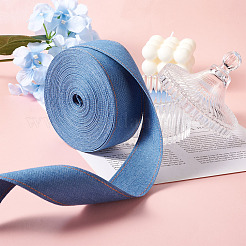 ステッチデニムリボン  服飾材料  DIYクラフトヘアクリップアクセサリーと縫製装飾用  藤紫色  4cm  10 M /袋&nbsp;OCOR-TAC0009-04D-02