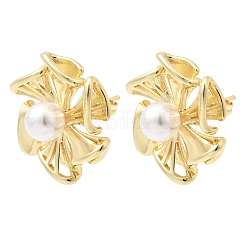Brass Stud Earrings for Women&nbsp;EJEW-F422-01A-G