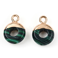 Synthetic Malachite Flat Round/Donut Charms&nbsp;G-I347-03