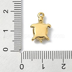 304ステンレスペンダント  亀のチャーム  14KGP本金メッキ  20x14x5mm  穴：1.5mm&nbsp;STAS-L022-440G-02
