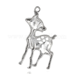 チベットスタイルの合金の大きなペンダントを鹿  アンティークシルバー  55x30x4mm  穴：3mm&nbsp;TIBEP-F061-01AS