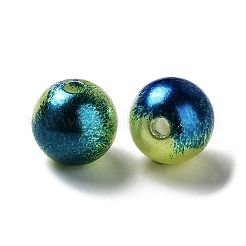 レインボーABSプラスチックイミテーションパールビーズ  グラデーションマーメイドパールビーズ  ラウンド  ダークブルー  4x3.5mm  穴：1.2mm  約18000個/500g&nbsp;OACR-Q174-4mm-16