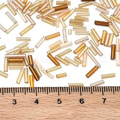 ガラスラウンドラッパビーズ  混合スタイル  ゴールデンロッド  5~7x2mm  穴：0.6~1mm  約16199個/ポンド&nbsp;SEED-XCP0001-47G