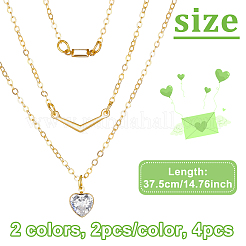 4Pcs 2 Colors Alloy Crystal Rhinestone 3 Layered Necklaces&nbsp;NJEW-HY0001-25B