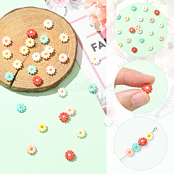 天然淡水シェルビーズ 30 個  エナメル  花  染め  ミックスカラー  8x4mm  穴：0.8mm&nbsp;SHEL-SC0001-90