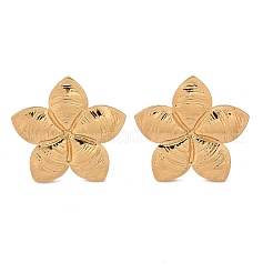 女性用304ステンレススチールスタッドピアス  イオンプレーティング（ip）  花  18KGP本金メッキ  20x21mm&nbsp;EJEW-L296-006G