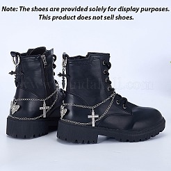 4Pcs 2 Styles Brass Twisted Chains & Alloy Shoes Charms Sets&nbsp;HJEW-BM0001-09