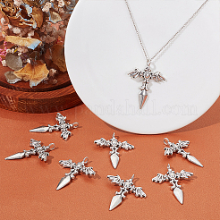 30Pcs Tibetan Style Sword with Wing Alloy Pendants&nbsp;TIBEP-UN0001-08