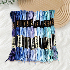 6層ポリエステル刺繍フロス  クロスステッチの糸  セグメント染めグラデーションカラー/クリスマス/秋カラーシリーズ  カラフル  0.5~1mm  約8.75ヤード（8m）/バンドル  12束/セット&nbsp;OCOR-WH20074-15M