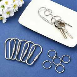6Pcs 304 Stainless Steel Screw Carabiner Lock Charms&nbsp;STAS-FS0002-35