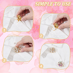 6Pcs Brass Glass Rhinestones Cufflinks&nbsp;HJEW-GA00045