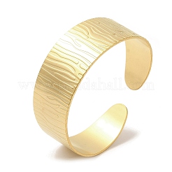 Ion Plating(IP) 304 Stainless Steel Textured Cuff Bangles for Women&nbsp;BJEW-L682-016G