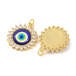 Rack Plating Brass Micro Pave Cubic Zirconia Pendants&nbsp;KK-H486-21G