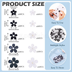 100Pcs 10 Styles Flower Resin Cabochons&nbsp;RESI-TA0004-28A