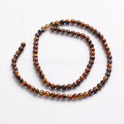 Round Natural Tiger Eye Gemstone Bead Strands&nbsp;G-J333-03-4mm