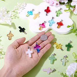 17Pcs 17 Colors Transparent Glass Pendants&nbsp;GLAA-TA0003-75