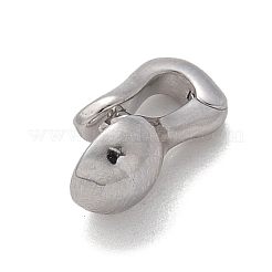 ベールに925スターリングシルバースナップ  ティアドロップ  プラチナ  10.5x5x5mm  穴：1.5mm&nbsp;LS-STER-D300-17P-01