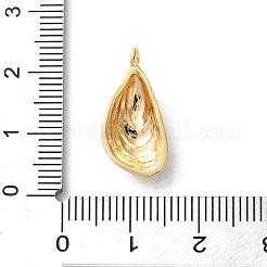 真鍮チャーム  シェル形状  18KGP本金メッキ  20.5x9.5x4mm  穴：1.6mm&nbsp;X-KK-S513-05B-G