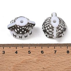 印刷された不透明なアクリルビーズ  服  ブラック  13x23x20mm  穴：3mm&nbsp;AC-CBAE004-07