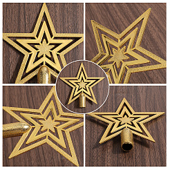 Star Plastic Christmas Tree Topper Ornaments&nbsp;AJEW-WH20004-17D
