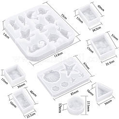 DIYネックレスメイキング  シリコンモールド付き  ワックスコットンコードネックレスメイキングと使い捨てプラスチックトランスファーピペット  プラチナ  36x36x17mm  68個/セット&nbsp;DIY-SC0007-42