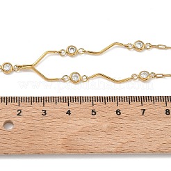 304ステンレススチール製クリスタルラインストーンペンダントネックレス（女性用）  18KGP本金メッキ  フラットラウンド  15.83インチ（40.2cm）&nbsp;NJEW-F375-01G-06