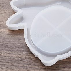 イースターシリコーン金型  レジン型  UVレジン用  エポキシ樹脂工芸品作り  ホワイト  兎  165x140x17mm  内径：149x121.5mm&nbsp;LS-SIMO-M045-04A