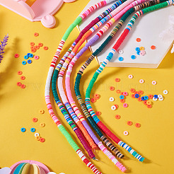 6 Strands 6 Colors Handmade Polymer Clay Bead Strands&nbsp;CLAY-TA0001-39