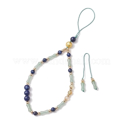 Natural Lapis Lazuli & Carnelian & Peacock Green Agate Mobile Straps&nbsp;HJEW-JM03425