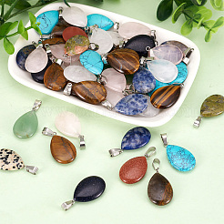 50Pcs Natural & Synthetic Mixed Gemstone Pendants&nbsp;G-TA0001-47