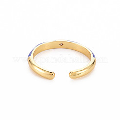 Brass Enamel Cuff Rings&nbsp;RJEW-T016-24D-NF