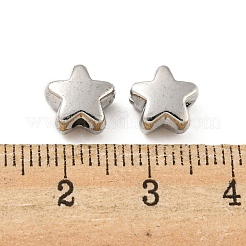 合金ビーズ  長持ちメッキ  鉛フリー＆カドミウムフリー＆ニッケルフリー  スター  プラチナ  8x8.5x5mm  穴：1.5mm&nbsp;PALLOY-K020-05P