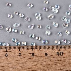 透明な電気メッキガラスビーズ  ナゲット  ABカラーメッキ  染め  穴がない  クリアAB  2~8x2~5x2~4mm  約6428個/ポンド&nbsp;EGLA-Q138-01A