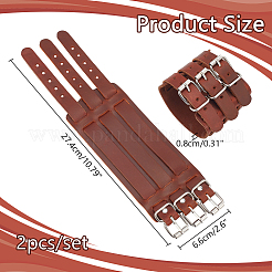 Adjustable Cowhide Cuff Cord Bracelet&nbsp;BJEW-WH0020-62P-01