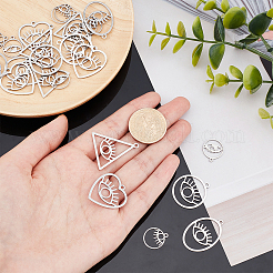 24Pcs 6 Style 201 Stainless Steel Pendants&nbsp;FIND-AR0002-03