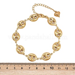 304 Stainless Steel Coffee Bean Link Chain Bracelets&nbsp;BJEW-D359-14A-G