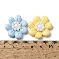 オペーク樹脂カボション  ミックスカラー  花  26x29x6mm&nbsp;CRES-Q012-04B