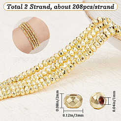 2 Strands Electroplate Non-magnetic Synthetic Hematite Beads Strands&nbsp;G-BBC0001-28