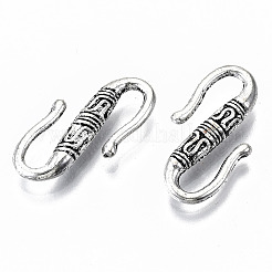 チベットスタイル合金S字フックの留め金  カドミウムフリー＆鉛フリー  アンティークシルバー  22x12x3.5mm  約700個/1000g&nbsp;TIBE-N011-22AS-RS