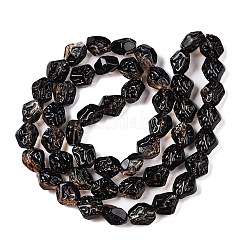 電気メッキガラスビーズセット  ナゲット  ブラック  13.5~14x13.5x10mm  穴：0.9mm  約49~50個/連  26.97~27.56インチ（68.5~70cm）&nbsp;EGLA-N012-09A