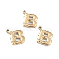 304ステンレスペンダント  文字L  ゴールドカラー  文字.b  19x15.2x3.1mm  穴：1.2mm&nbsp;STAS-E481-01B-G