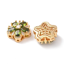Brass Micro Pave Cubic Zirconia Beads&nbsp;KK-A284-19G-02