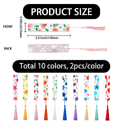 20Pcs 10 Colors Acrylic Bookmarks&nbsp;AJEW-SP0003-38
