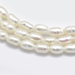 天然養殖淡水パールビーズ連売り  オーバル  ベージュ  3.5~6x3~4.5mm  穴：0.8mm  約68~70個/連  13.78~14.17インチ（35~36cm）&nbsp;X1-PEAR-F007-83