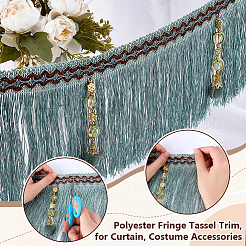 4M Polyester Fringe Tassel Trim&nbsp;DIY-OC0013-37A